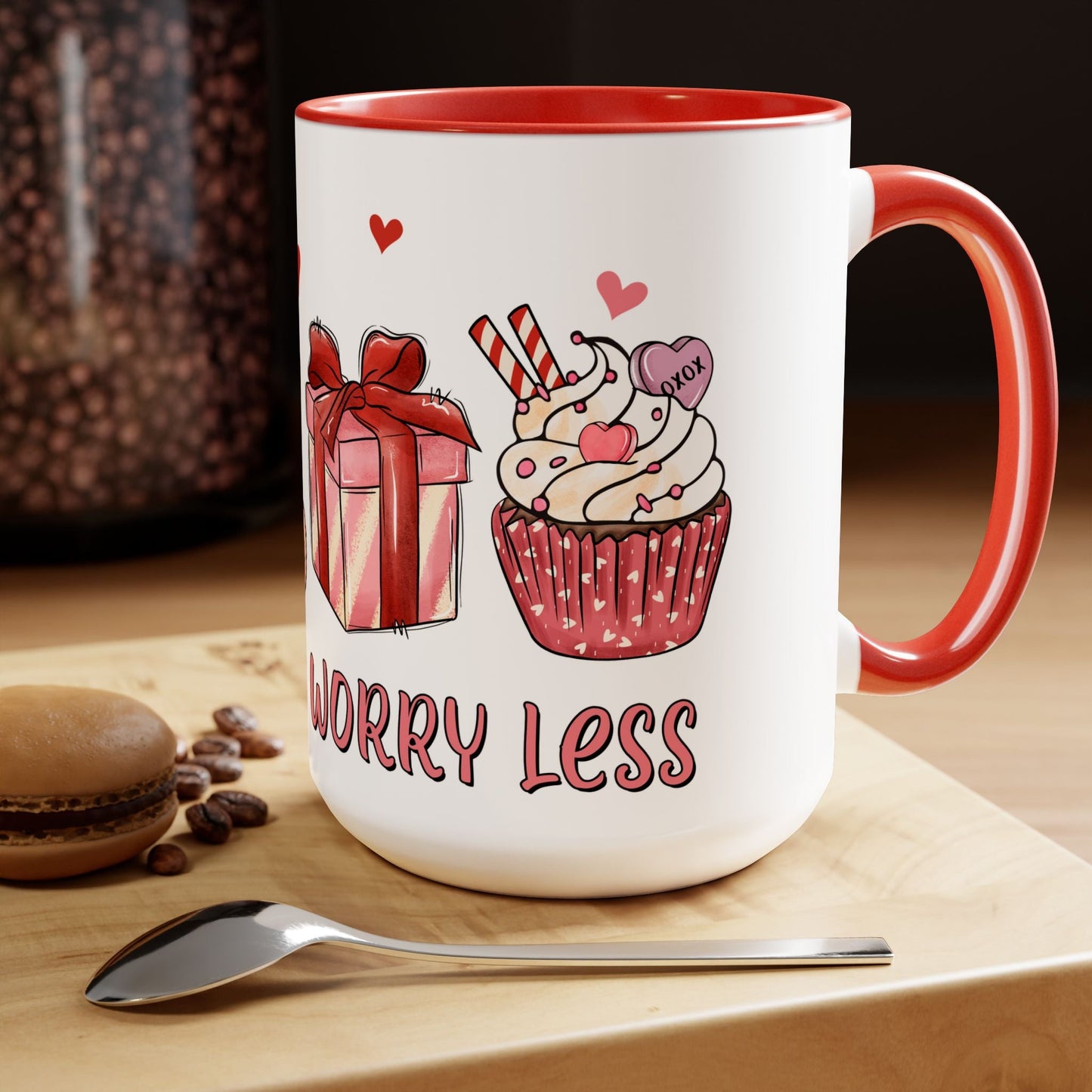 Love More Two-Tone Coffee Mug, 15oz Printify Pikolelie Mug