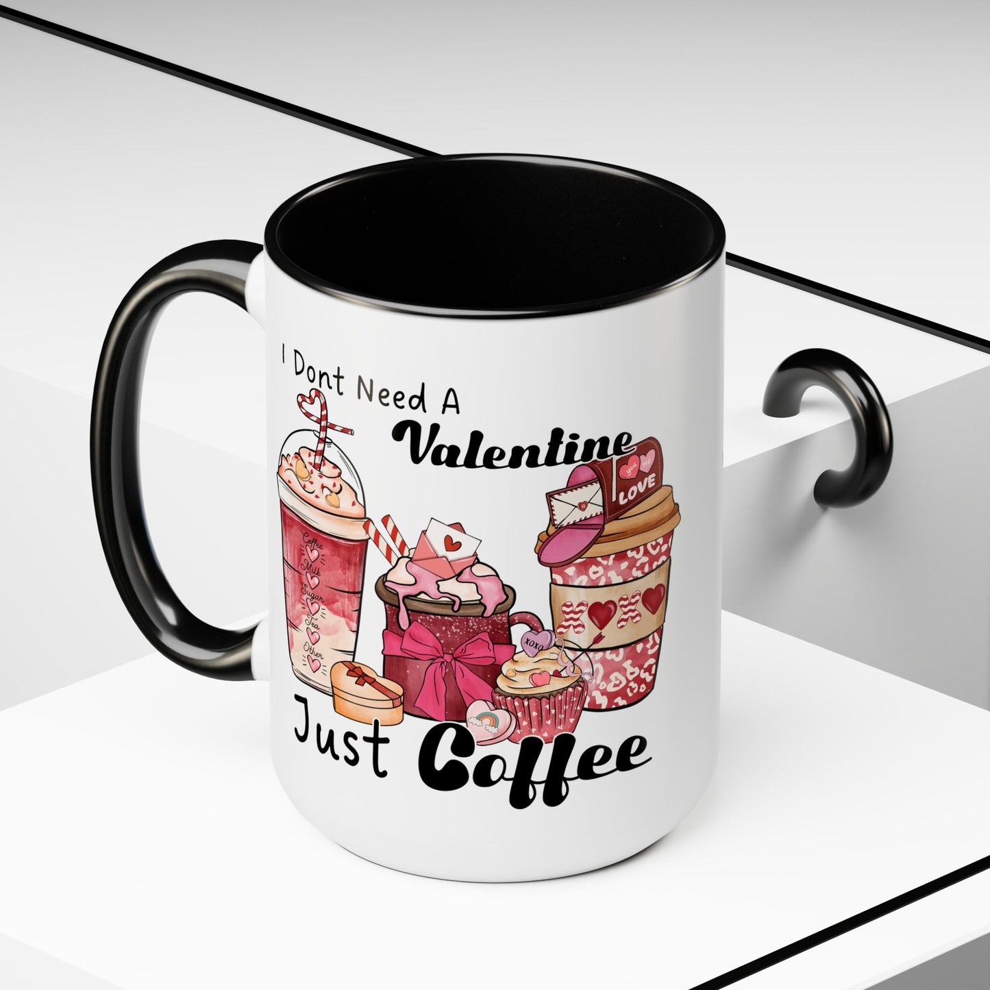 Just Need Coffee Two-Tone Coffee Mug, 15oz