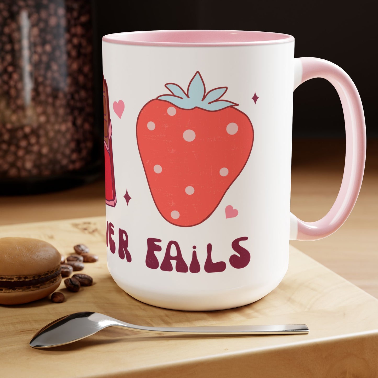 Love Never Fails Two-Tone Coffee Mug, 15oz