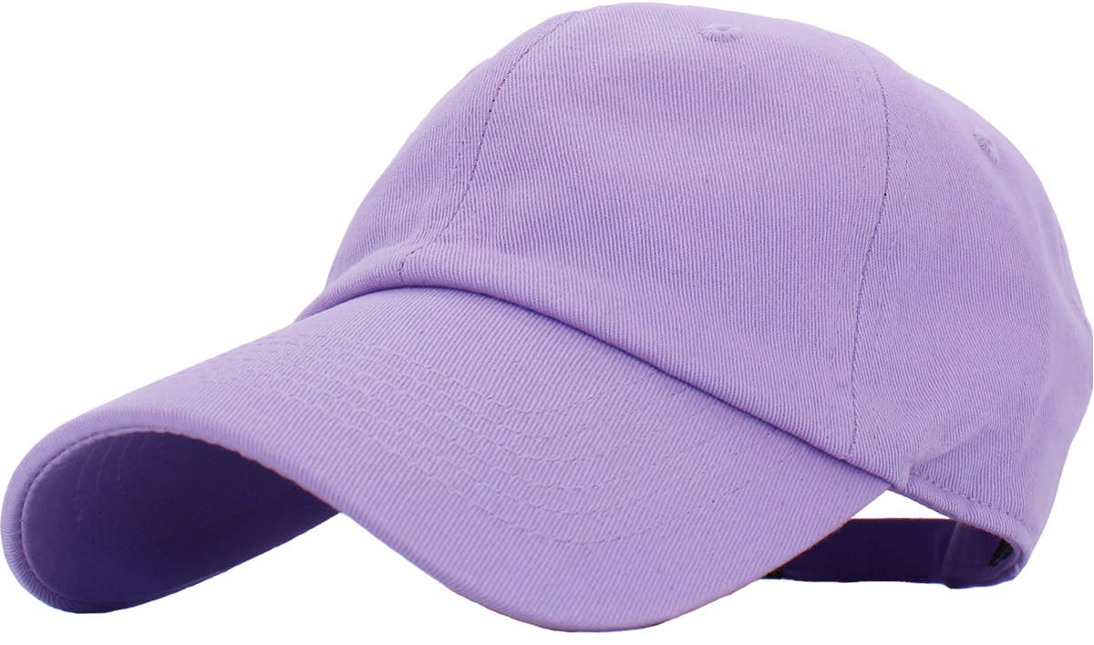 Blank Low Profile Cotton Baseball Cap: Lavender KBETHOS Pikolelie