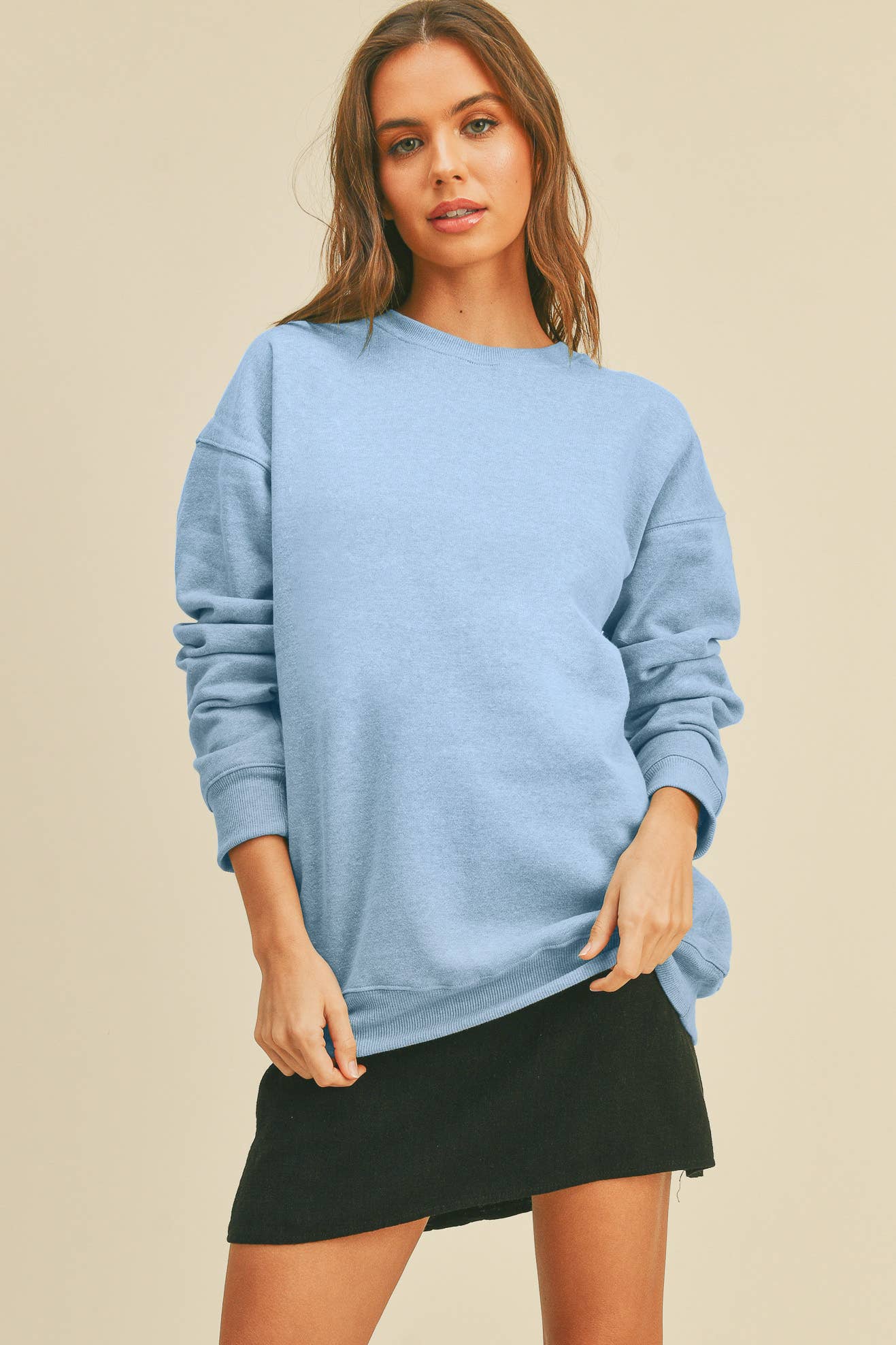 Blank Long Sleeve Sweatshirt: SEA PINK / L Honestee Pikolelie
