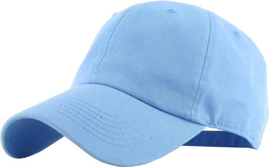 Blank Low Profile Cotton Baseball Cap: Sky KBETHOS Pikolelie