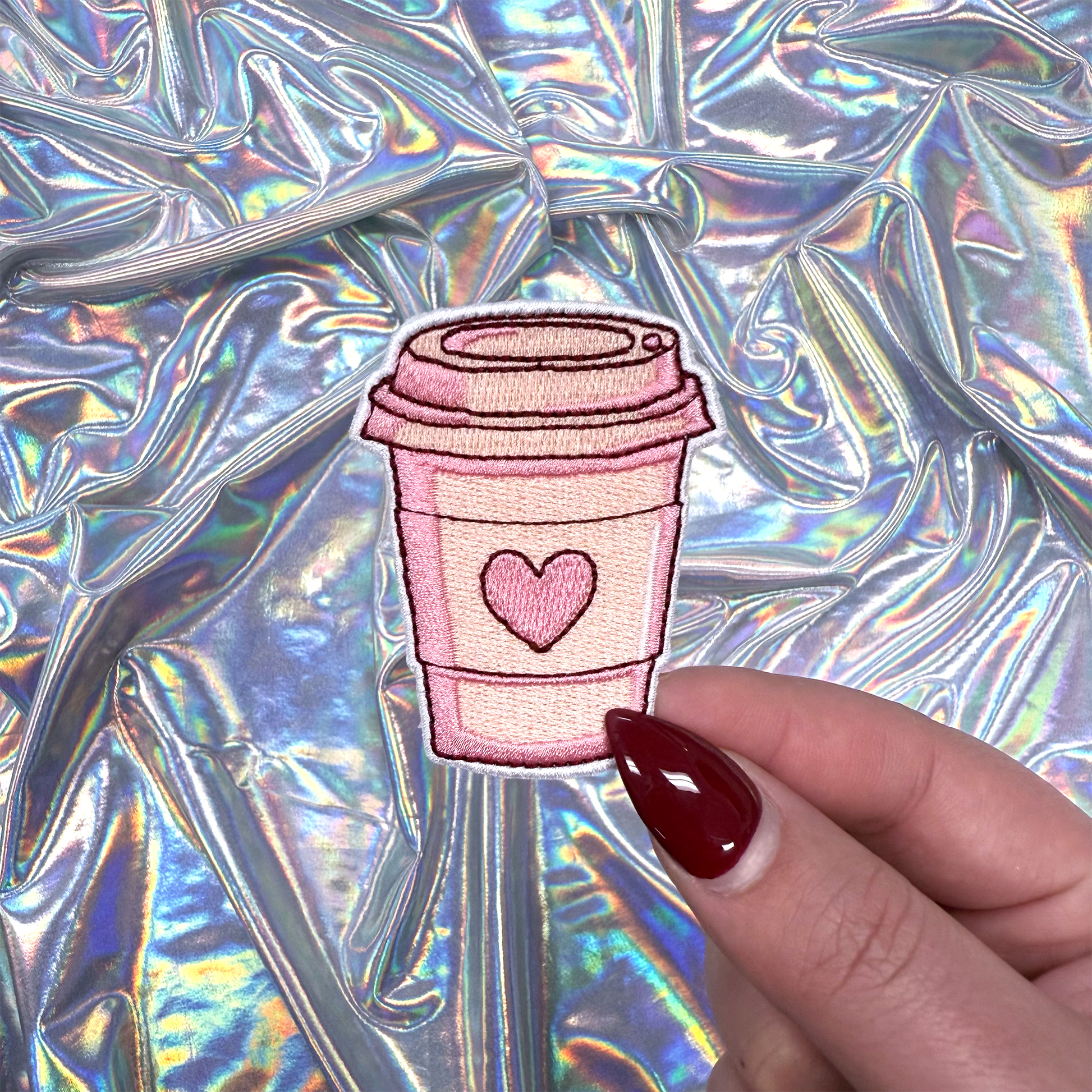 Hot Coffee with a Heart Iron On Patch The Crafty Engineer Pikolelie