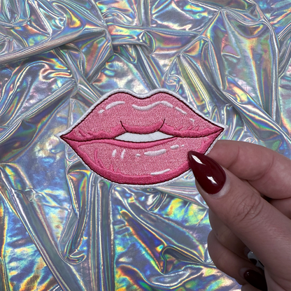 Pink Lips Iron On Patch The Crafty Engineer Pikolelie