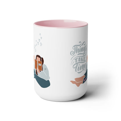 Things Take Time Two-Tone Coffee Mug, 15oz