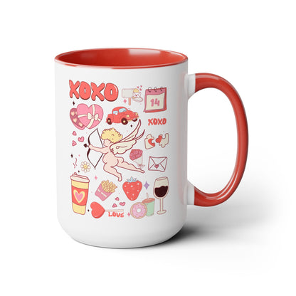 Valentine’s Antojitos Two-Tone Coffee Mug, 15oz Printify Pikolelie Mug
