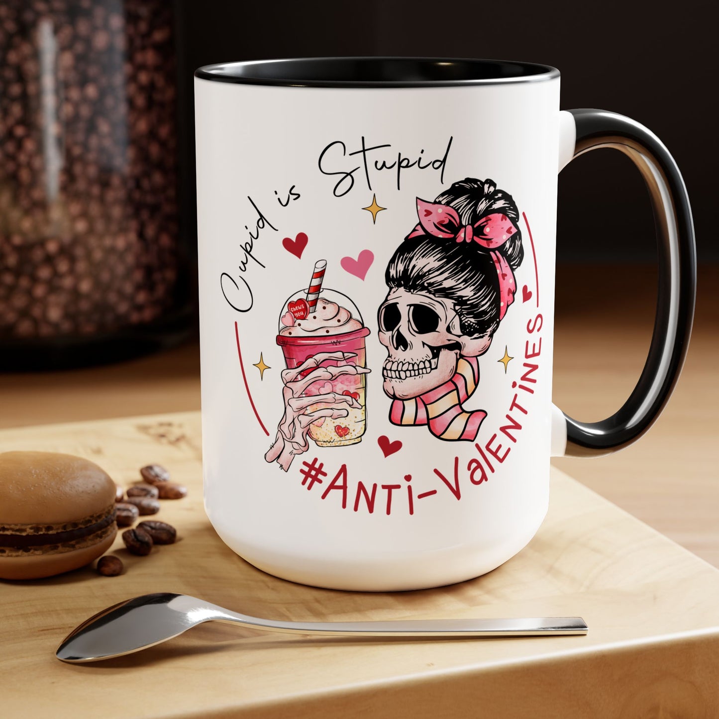 Cupid is Stupid Two-Tone Coffee Mug, 15oz