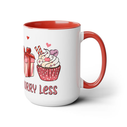 Love More Two-Tone Coffee Mug, 15oz Printify Pikolelie Mug