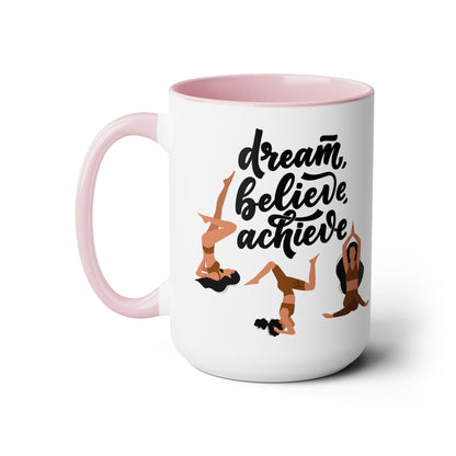 Believe Two-Tone Coffee Mug, 15oz Printify Pikolelie Mug