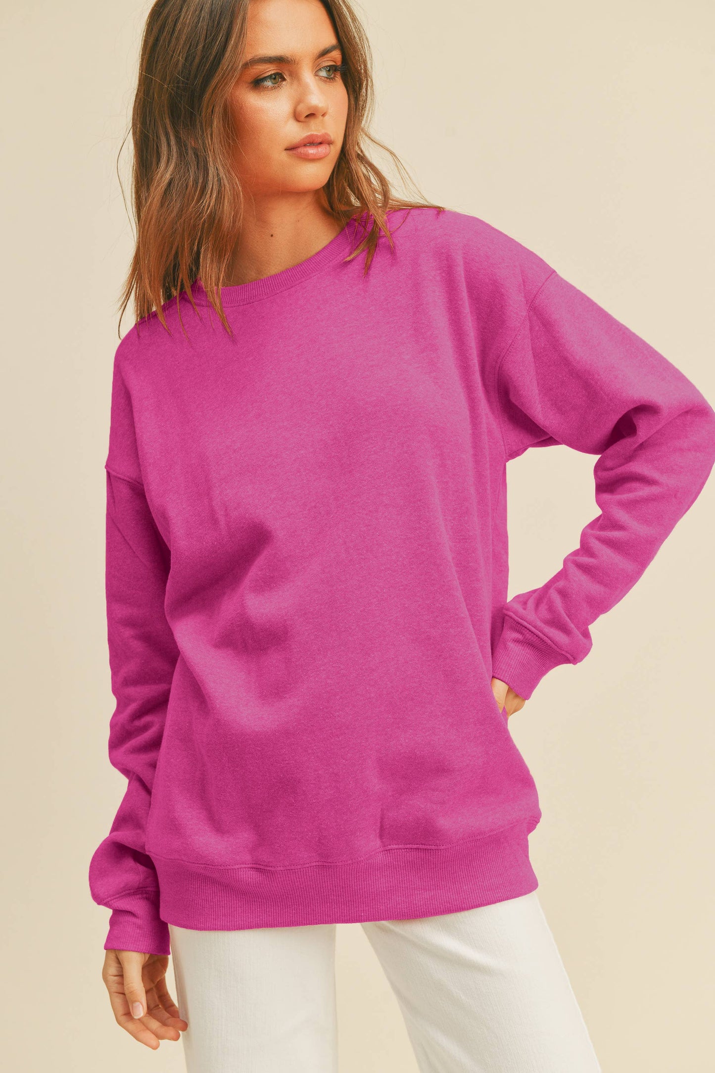 Blank Long Sleeve Sweatshirt: SEA PINK / S Honestee Pikolelie