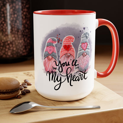 Gnome Love Two-Tone Coffee Mug, 15oz Printify Pikolelie Mug