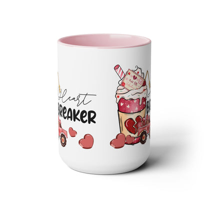 Heart Breaker Two-Tone Coffee Mug, 15oz Printify Pikolelie Mug
