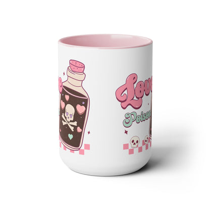 Love Poison Two-Tone Coffee Mug, 15oz Printify Pikolelie Mug