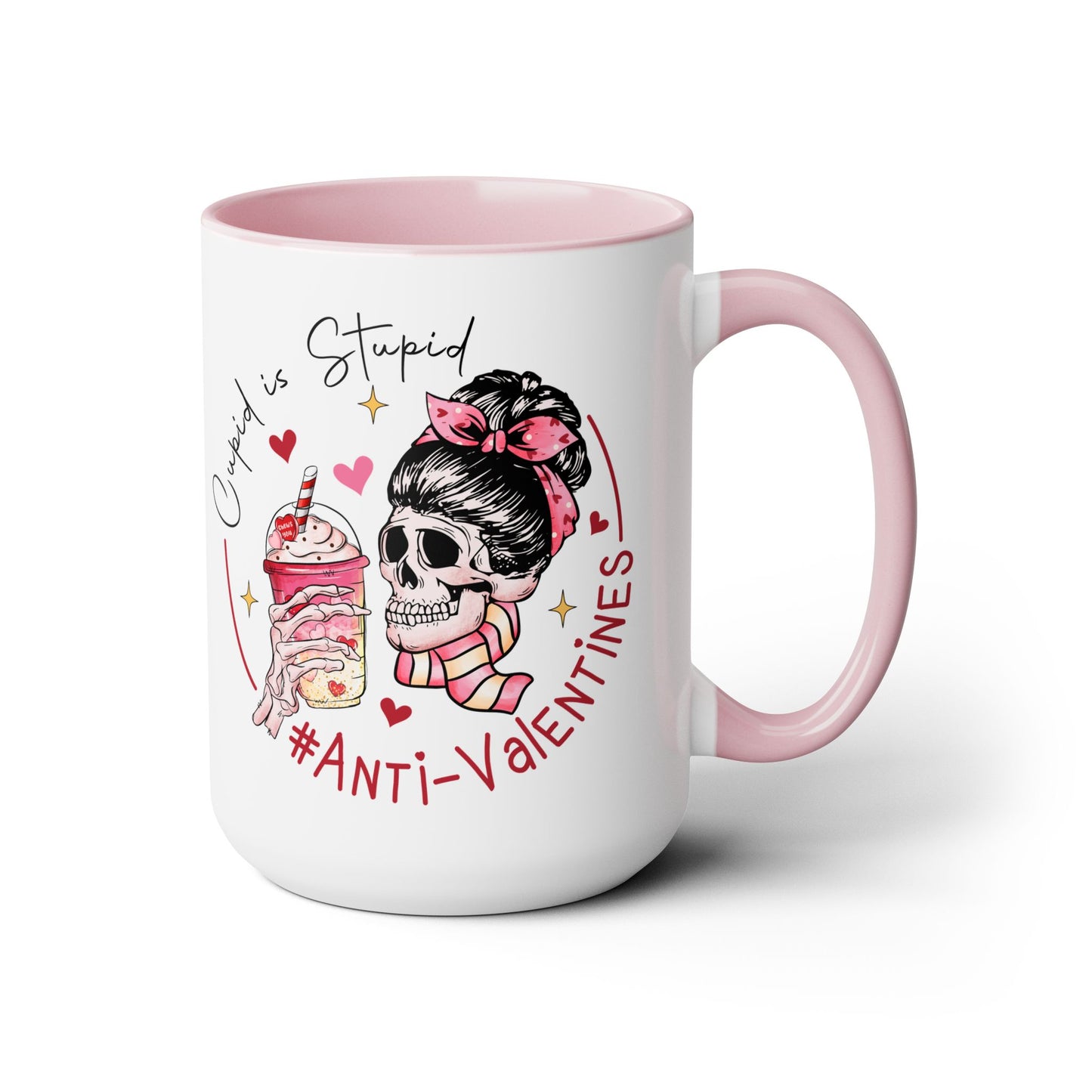 Cupid is Stupid Two-Tone Coffee Mug, 15oz