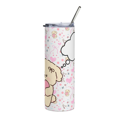 Copy of 20oz Stainless Steel Tumbler — Floral Pink Hearts Cute Pattern, Insulated Travel Cup Printify Pikolelie Mug