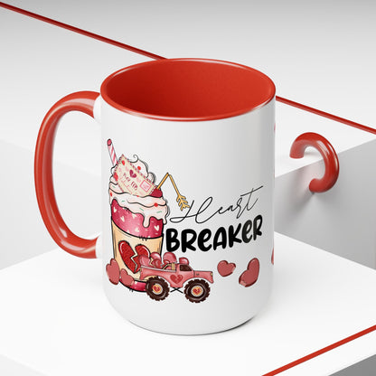 Heart Breaker Two-Tone Coffee Mug, 15oz Printify Pikolelie Mug
