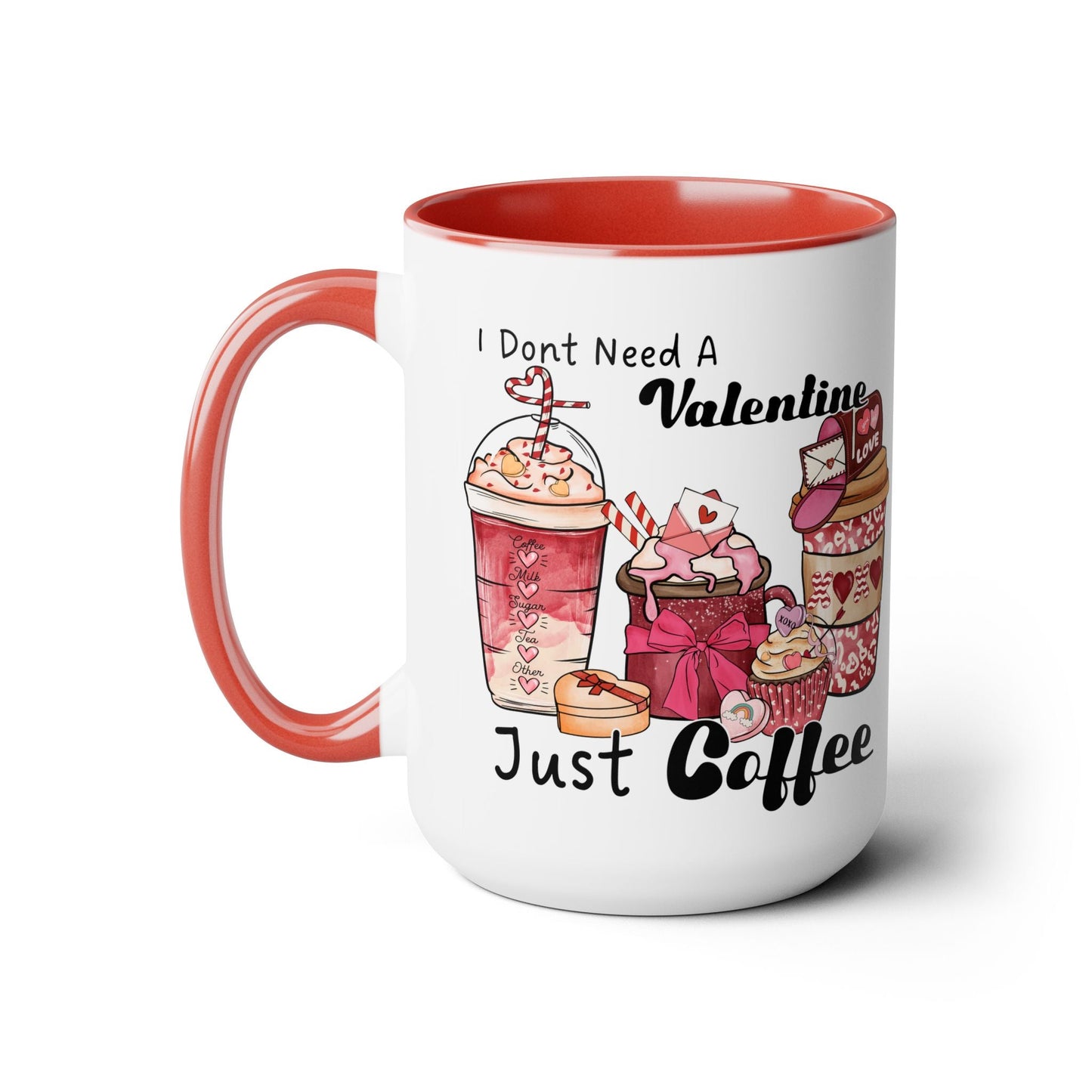 Just Need Coffee Two-Tone Coffee Mug, 15oz Printify Pikolelie Mug
