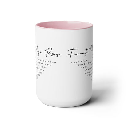Yoga Poses Two-Tone Coffee Mug, 15oz Printify Pikolelie Mug