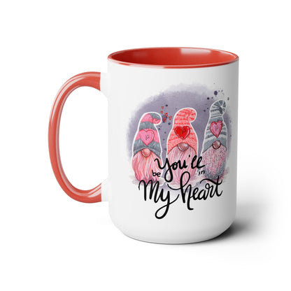 Gnome Love Two-Tone Coffee Mug, 15oz Printify Pikolelie Mug