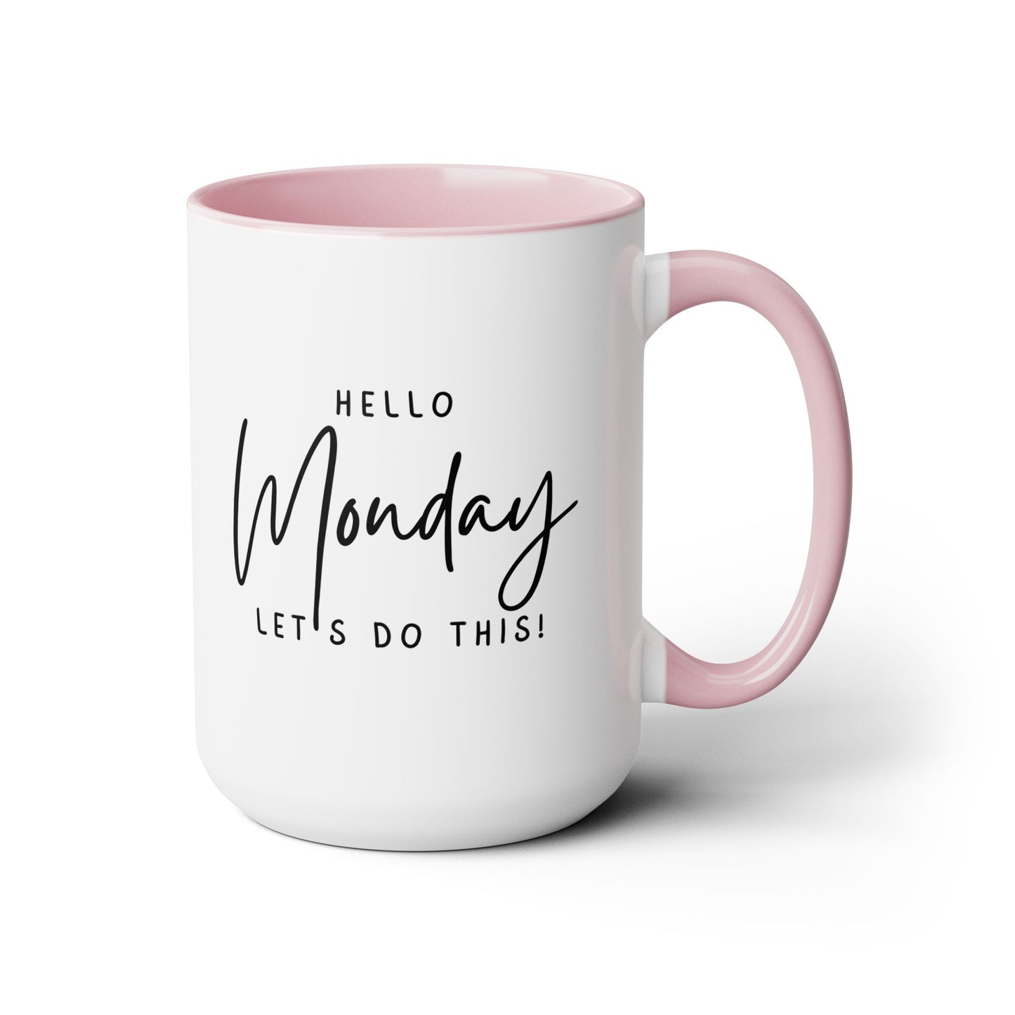 Hello Monday Two-Tone Coffee Mug, 15oz