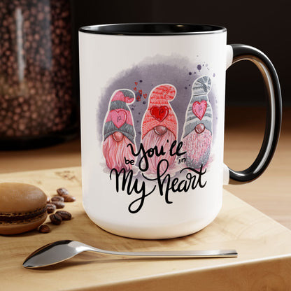 Gnome Love Two-Tone Coffee Mug, 15oz Printify Pikolelie Mug