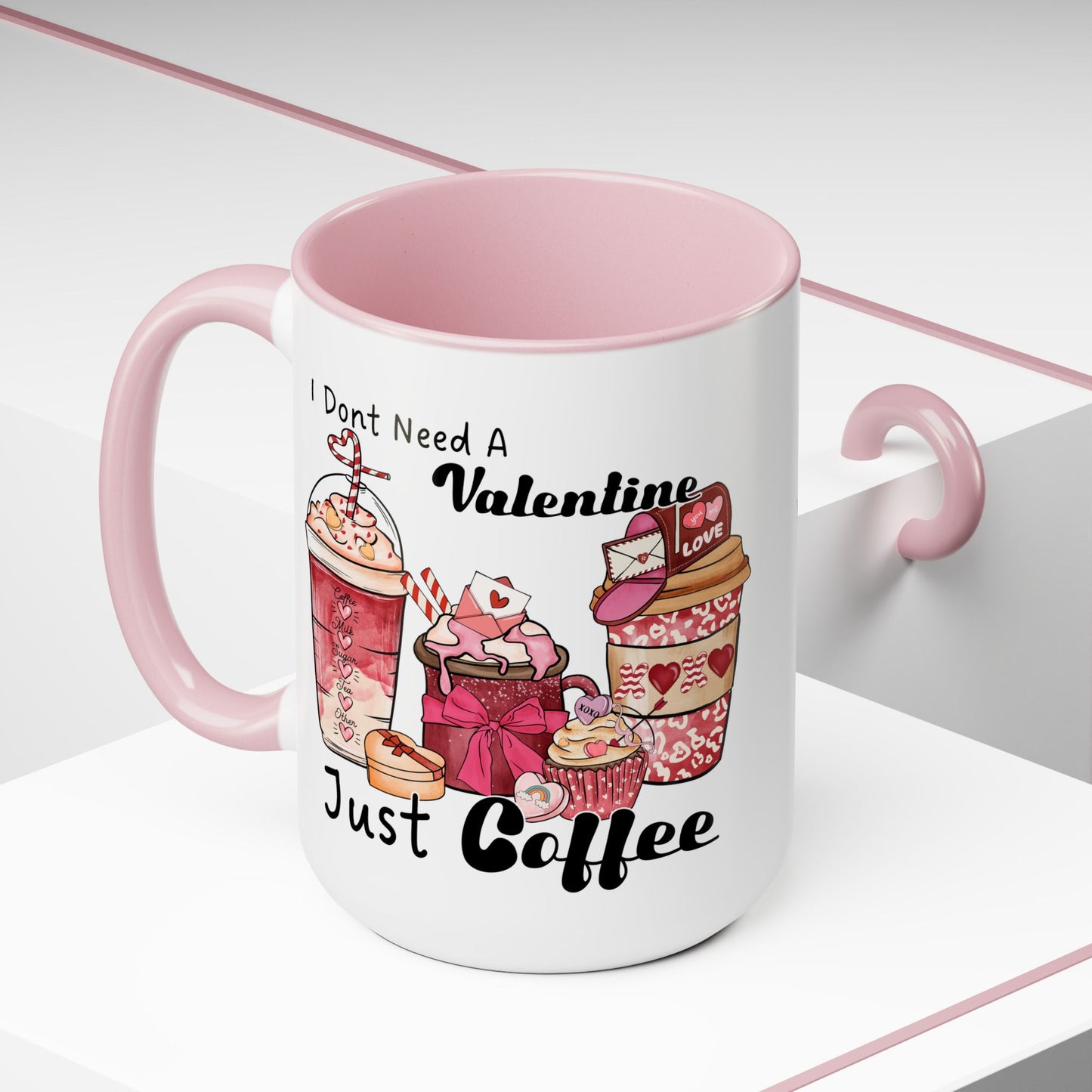 Just Need Coffee Two-Tone Coffee Mug, 15oz