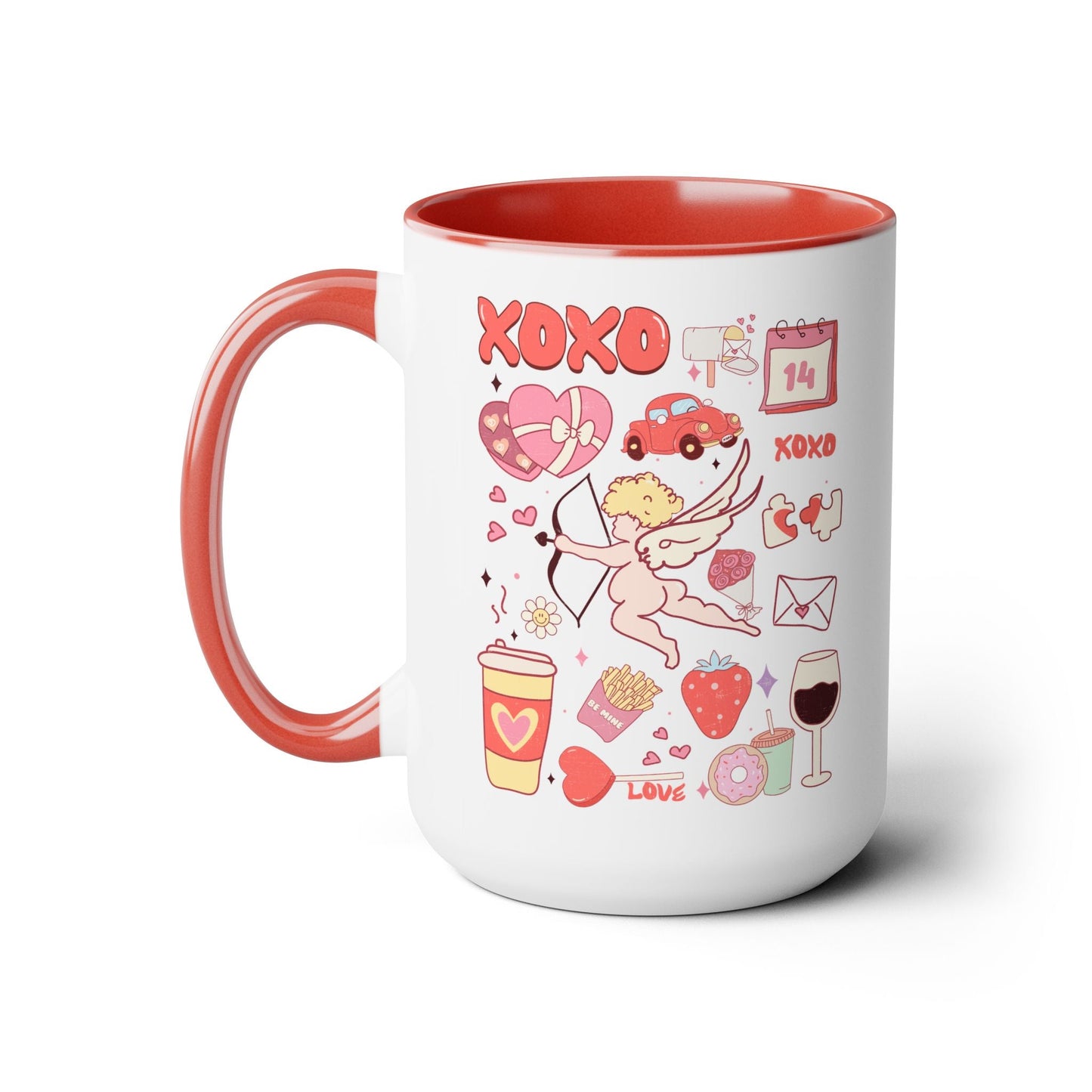 Valentine’s Antojitos Two-Tone Coffee Mug, 15oz Printify Pikolelie Mug