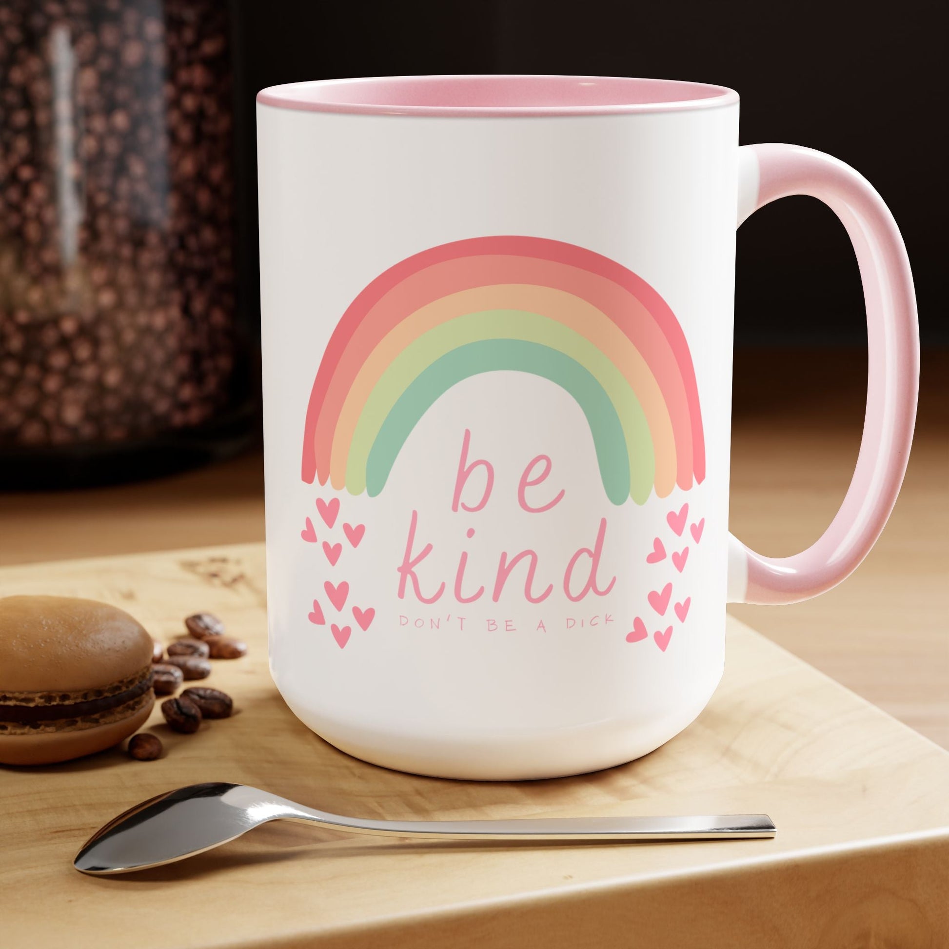 Be Kind Two-Tone Coffee Mug, 15oz Printify Pikolelie Mug
