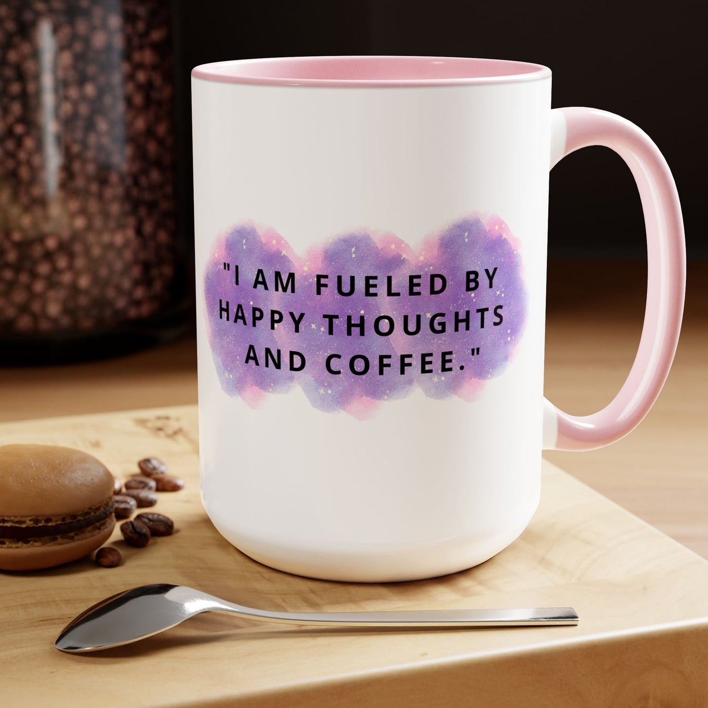 Happy Thoughts Two-Tone Coffee Mug, 15oz Printify Pikolelie Mug
