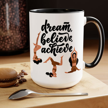 Believe Two-Tone Coffee Mug, 15oz Printify Pikolelie Mug