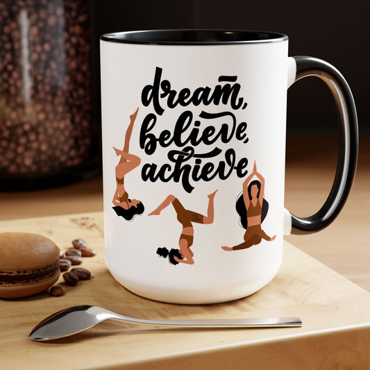 Believe Two-Tone Coffee Mug, 15oz Printify Pikolelie Mug