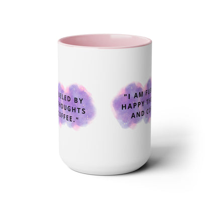 Happy Thoughts Two-Tone Coffee Mug, 15oz Printify Pikolelie Mug
