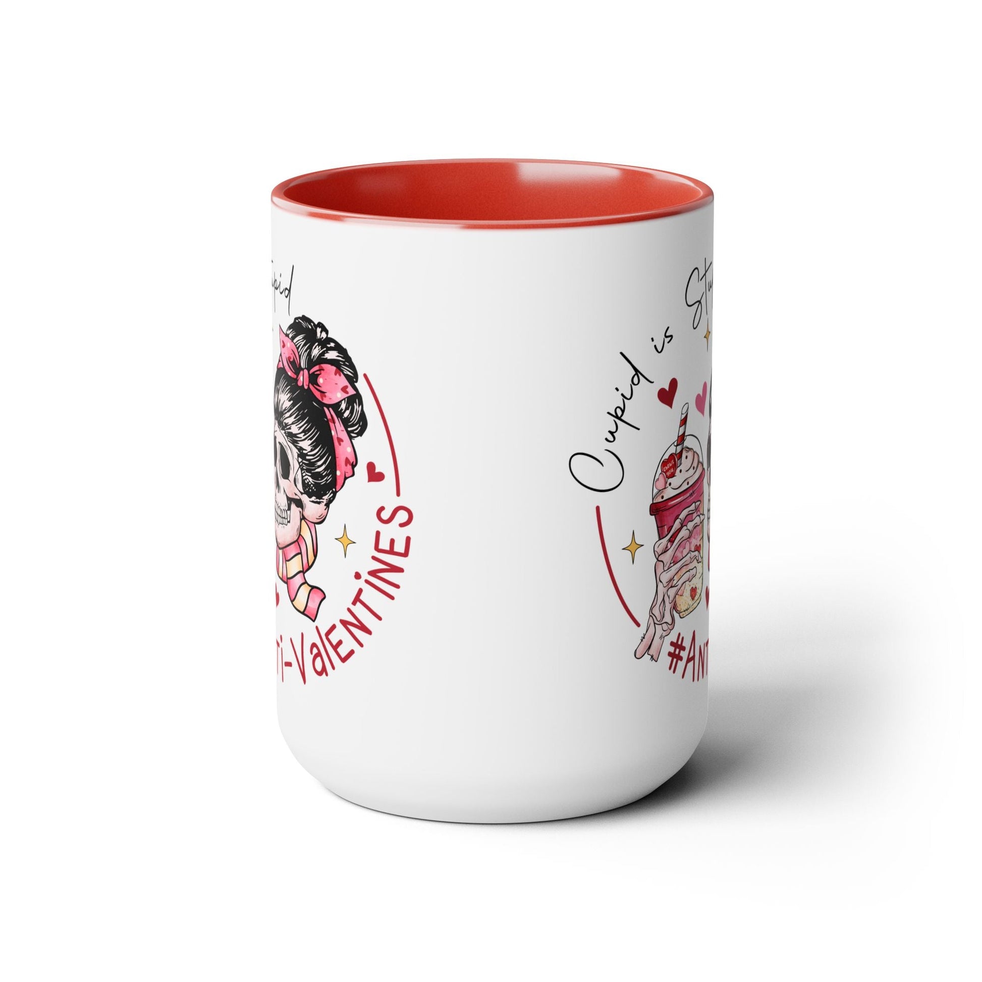 Cupid is Stupid Two-Tone Coffee Mug, 15oz Printify Pikolelie Mug