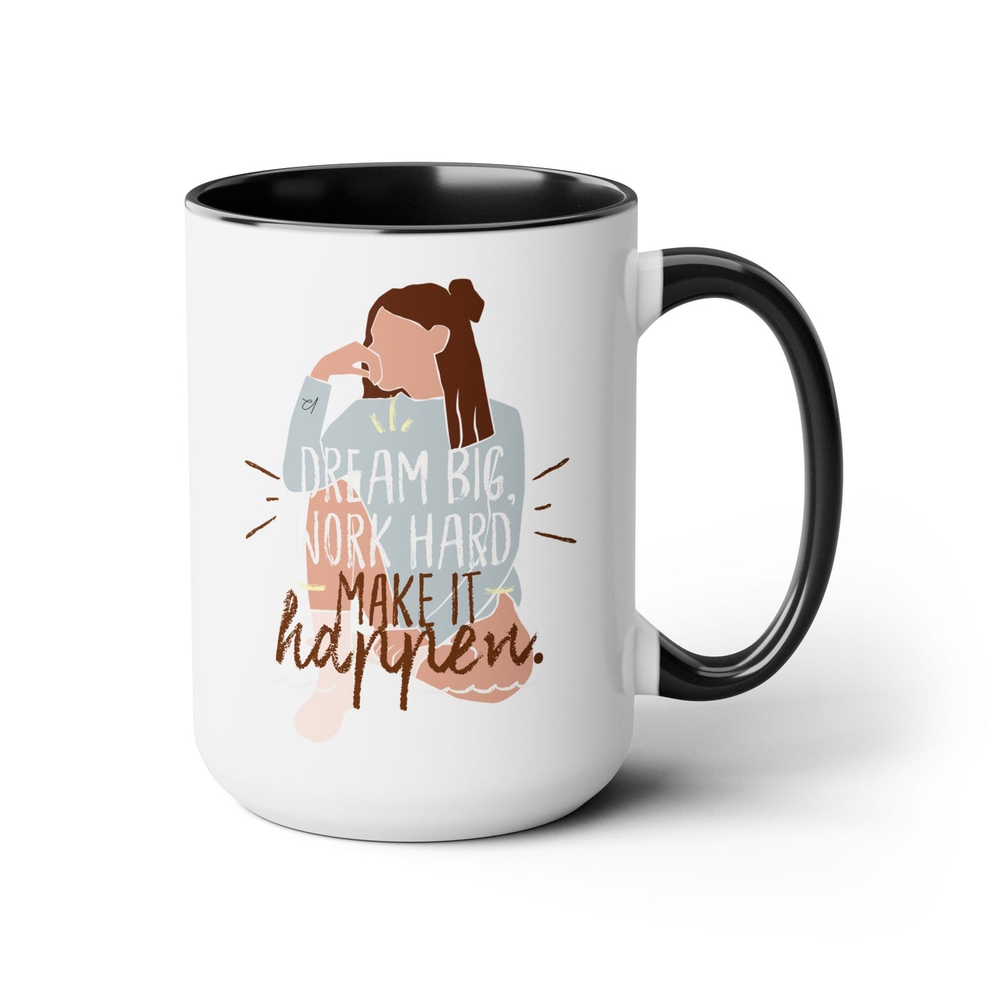 Dream Big Two-Tone Coffee Mug, 15oz Printify Pikolelie Mug