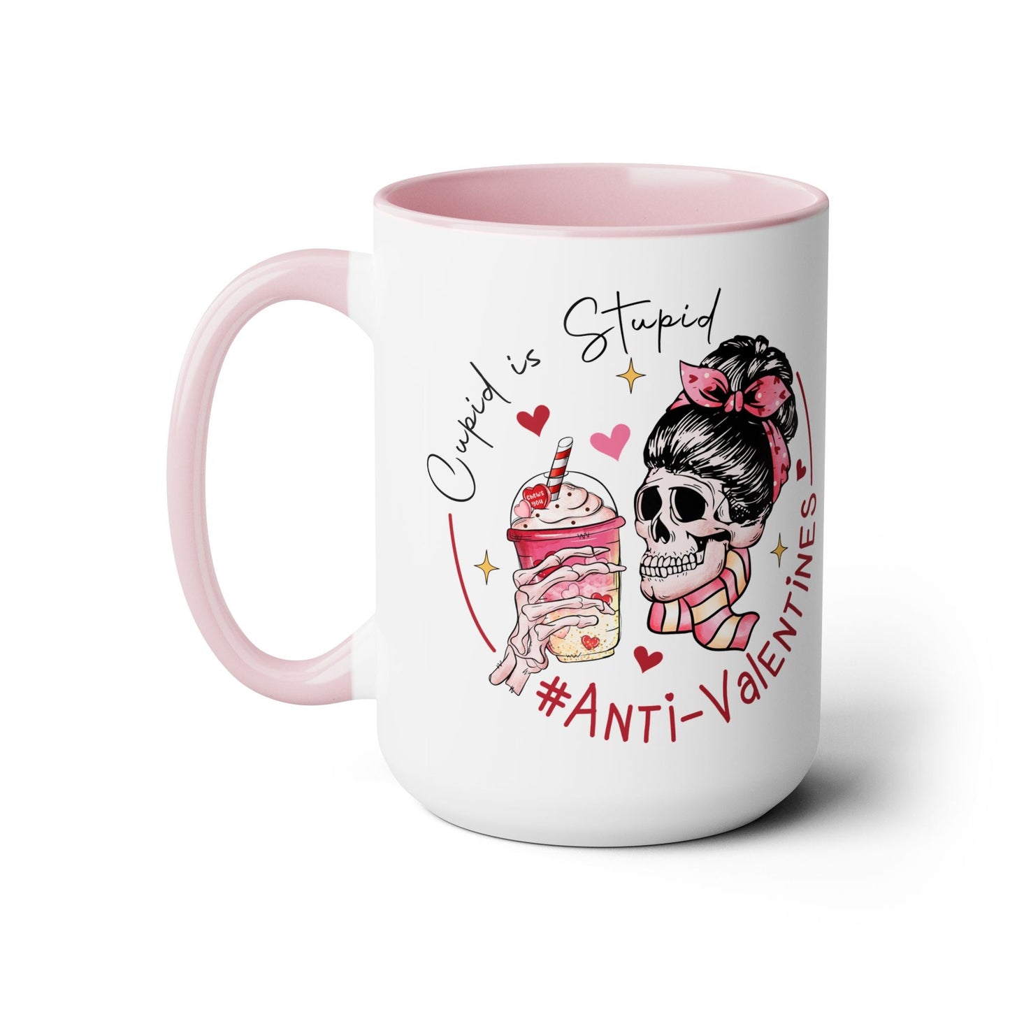 Cupid is Stupid Two-Tone Coffee Mug, 15oz Printify Pikolelie Mug