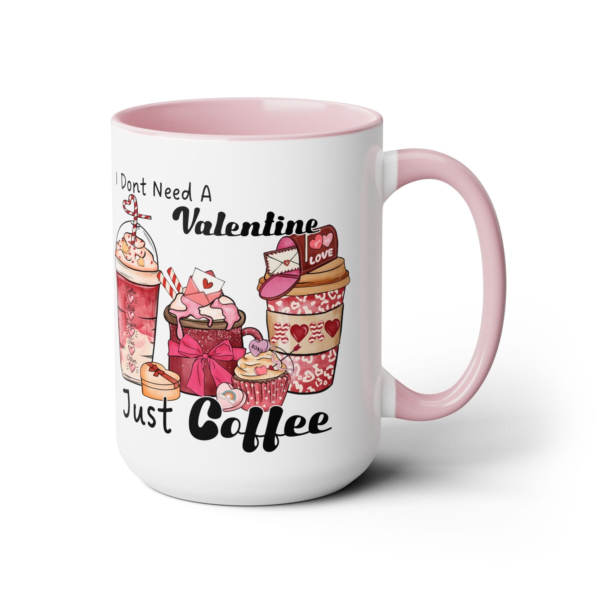 Just Need Coffee Two-Tone Coffee Mug, 15oz Printify Pikolelie Mug