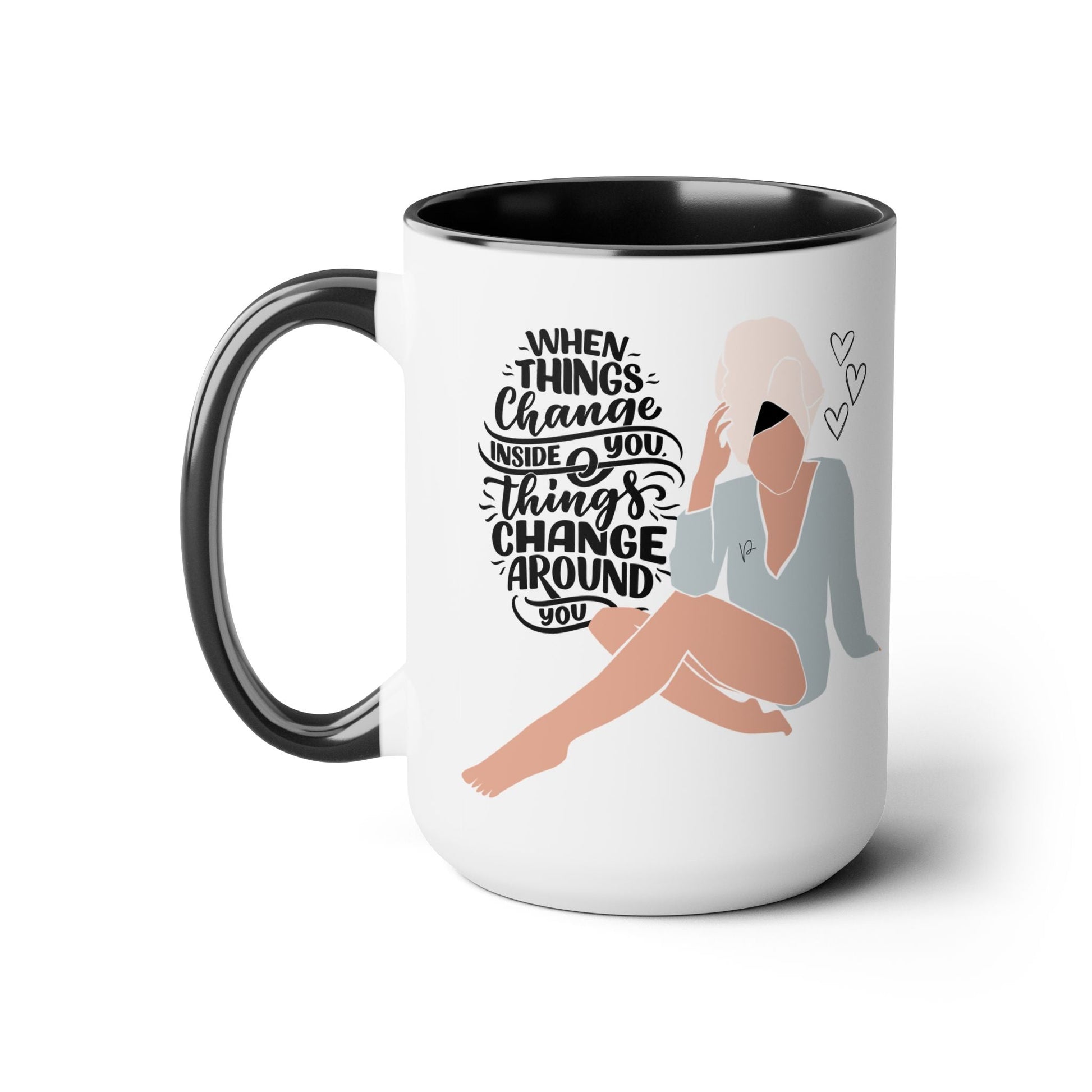 When Things Change Two-Tone Coffee Mug, 15oz Printify Pikolelie Mug