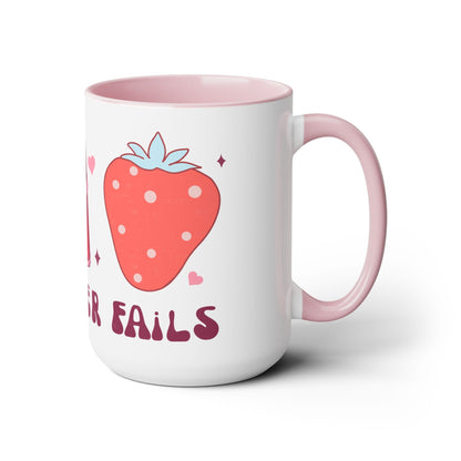 Love Never Fails Two-Tone Coffee Mug, 15oz Printify Pikolelie Mug
