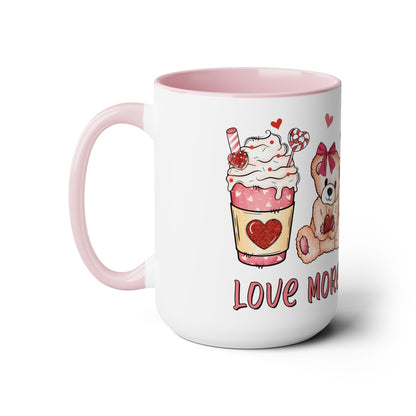Love More Two-Tone Coffee Mug, 15oz Printify Pikolelie Mug