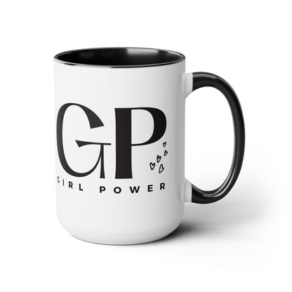 Girl Power Two-Tone Coffee Mug, 15oz Printify Pikolelie Mug