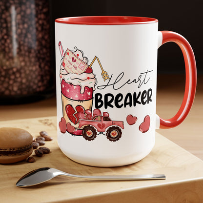 Heart Breaker Two-Tone Coffee Mug, 15oz Printify Pikolelie Mug