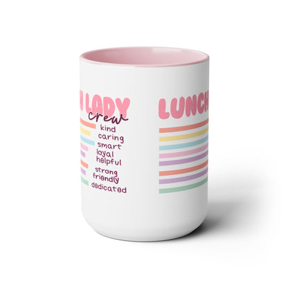 Lunch Lady Two-Tone Coffee Mug, 15oz Printify Pikolelie Mug