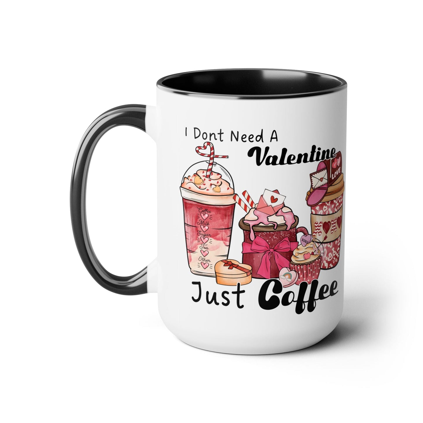 Just Need Coffee Two-Tone Coffee Mug, 15oz Printify Pikolelie Mug