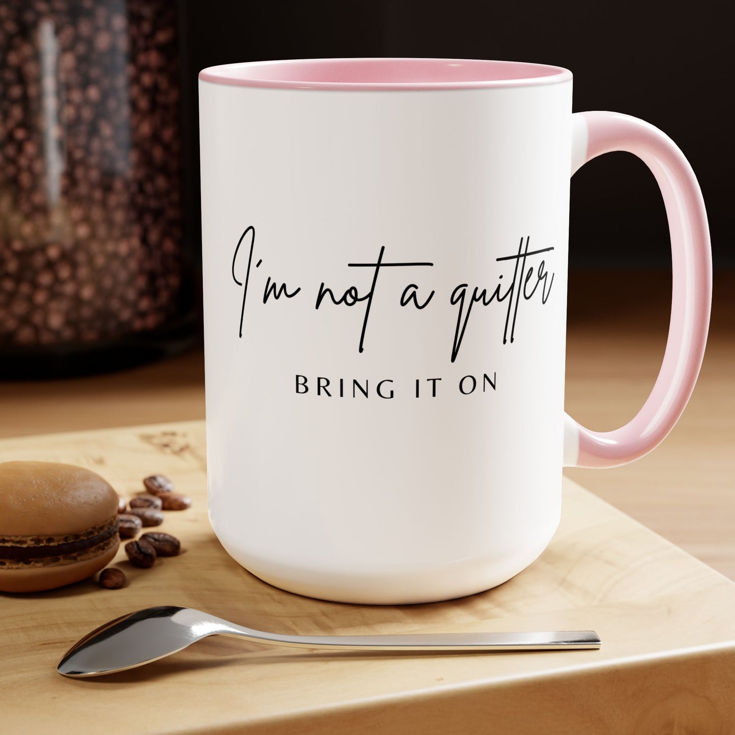 Not A Quitter Two-Tone Coffee Mug, 15oz