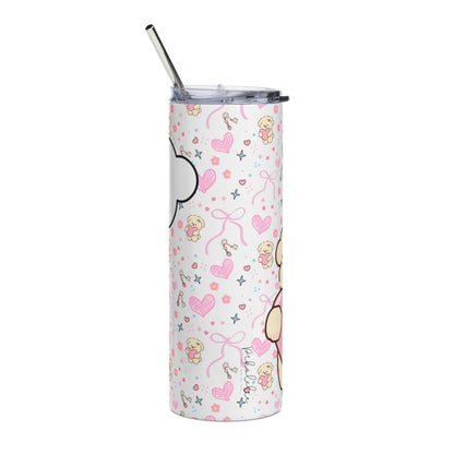 Copy of 20oz Stainless Steel Tumbler — Floral Pink Hearts Cute Pattern, Insulated Travel Cup Printify Pikolelie Mug