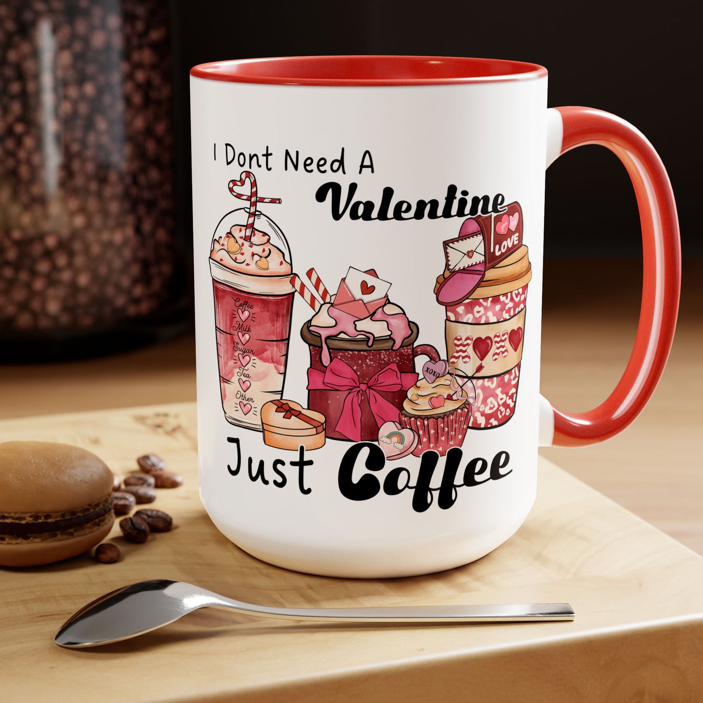 Just Need Coffee Two-Tone Coffee Mug, 15oz