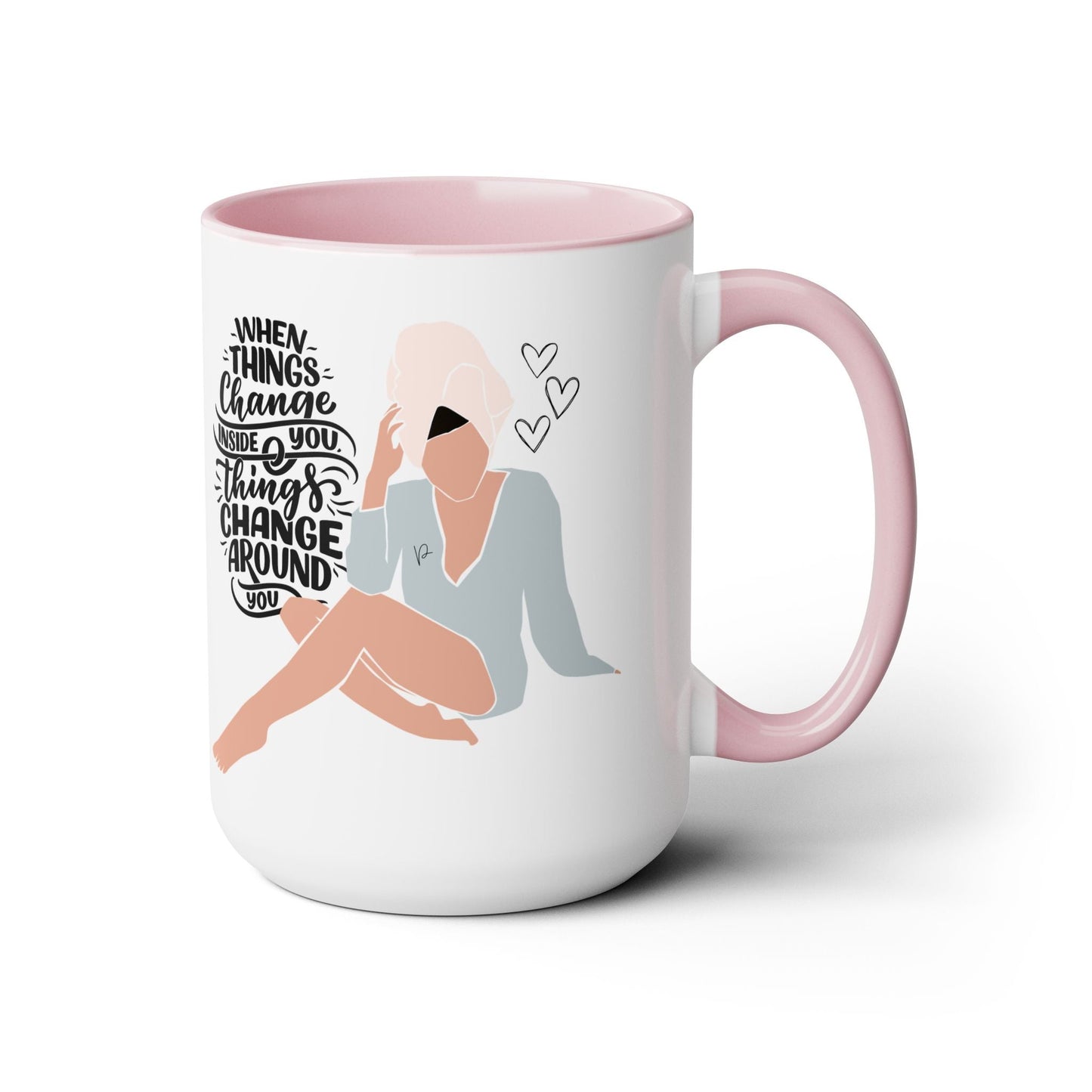 When Things Change Two-Tone Coffee Mug, 15oz Printify Pikolelie Mug