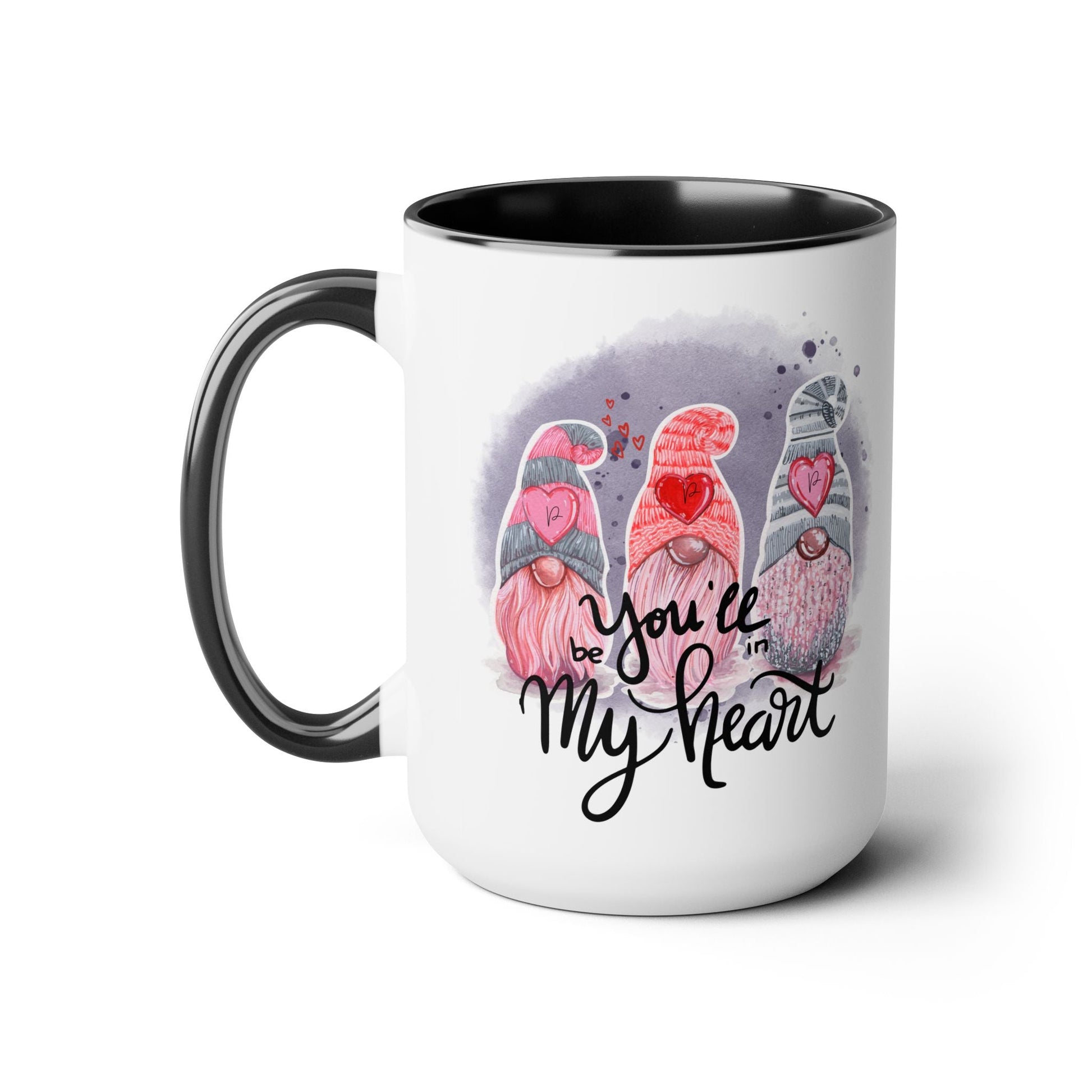 Gnome Love Two-Tone Coffee Mug, 15oz Printify Pikolelie Mug