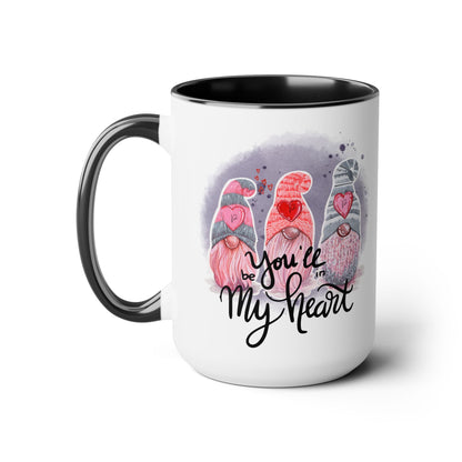 Gnome Love Two-Tone Coffee Mug, 15oz Printify Pikolelie Mug