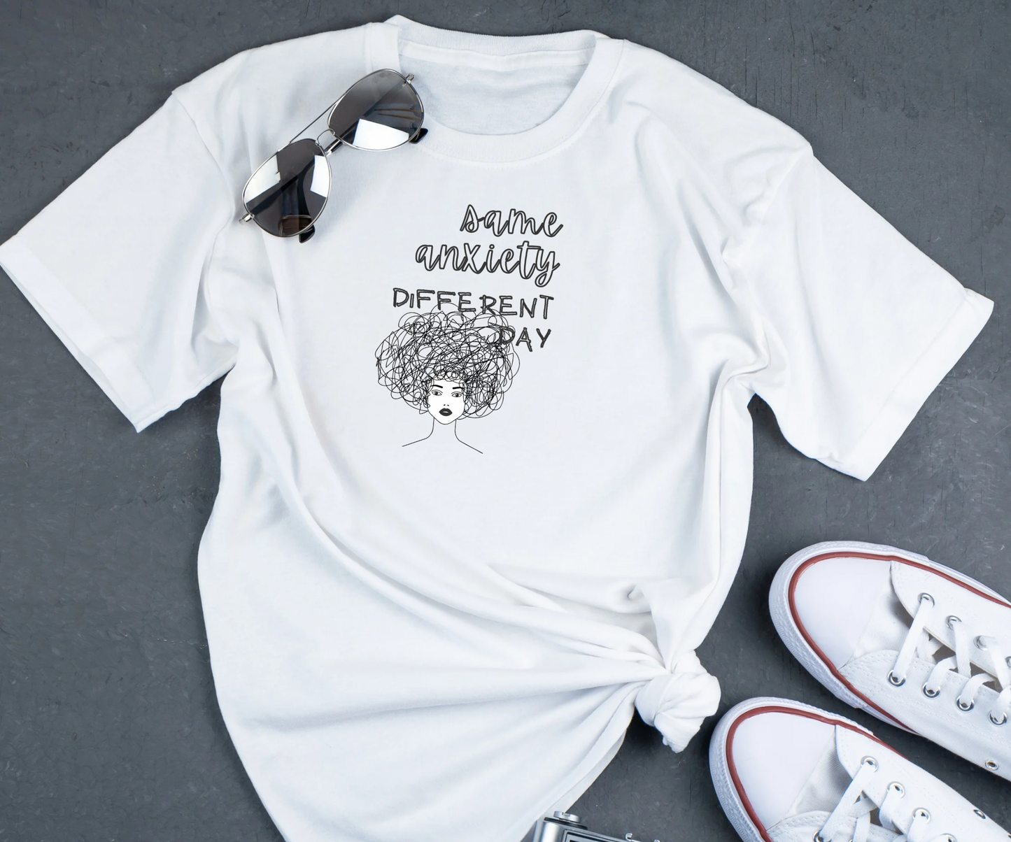 Anxious Different Day T-Shirt — Mental Health Awareness Graphic Tee Printify Pikolelie T-Shirt